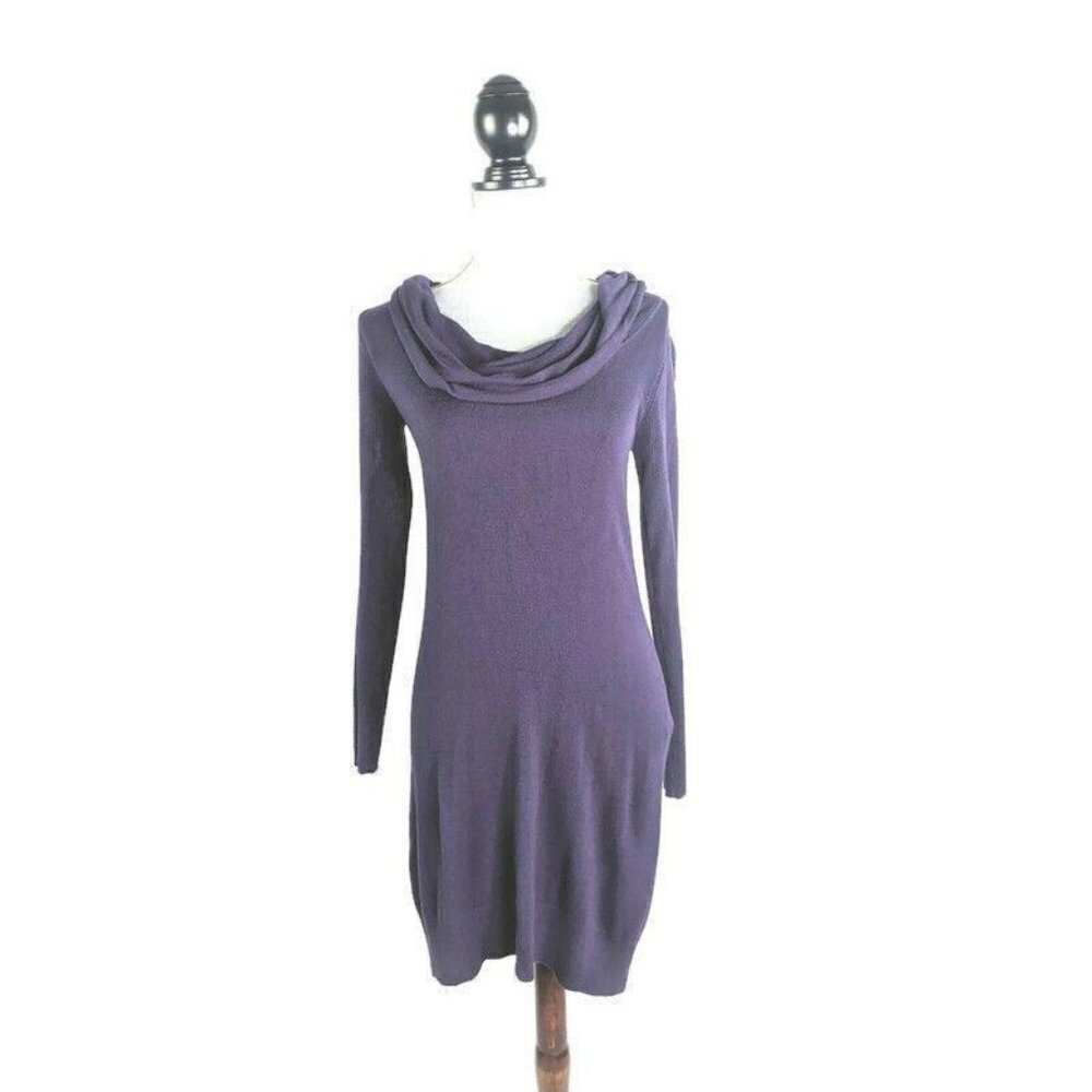 Max‎ Studio Dress Womens S Purple Stretch Knit Body Con Slip On Long Sleeve